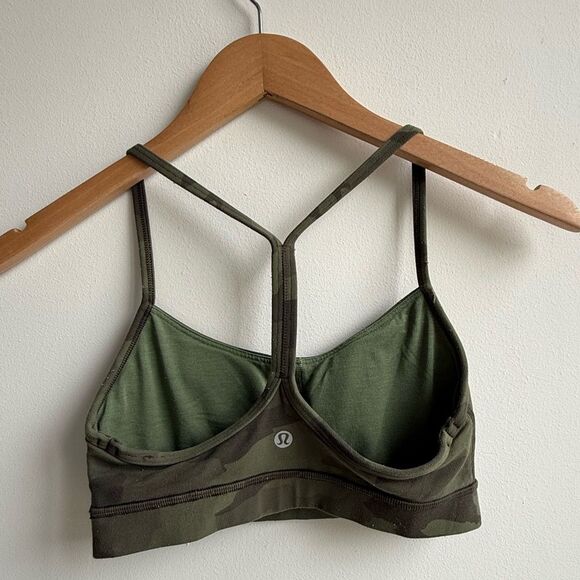 Lululemon Flow Y Bra Nulu *Light Support in Heritage 365 Camo Green Twill Multi - Picture 4 of 8